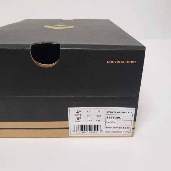 Converse Star Player Cuff Rib Mid Sneakers‎ in Choco - Size M/4.5 W/6.5 - Picture 10 of 11